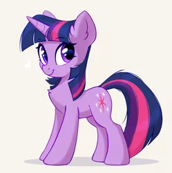 Size: 3114x3126 | Tagged: safe, artist:taneysha, derpibooru import, twilight sparkle, pony, unicorn, chest fluff, cute, ear fluff, emala jiss challenge, female, heart, high res, looking at you, mare, pose, simple background, smiling, smiling at you, solo, twiabetes, unicorn twilight, white background