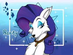 Size: 680x510 | Tagged: artist:zebra10045, collar, derpibooru import, disney, dog, dogified, furry, makeup, pet tag, rarity, safe, species swap