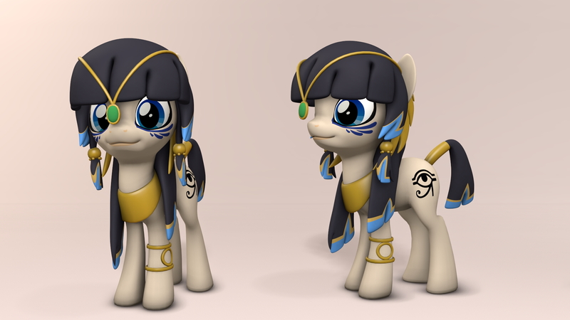 Size: 1920x1080 | Tagged: safe, artist:whiteskypony, derpibooru import, oc, oc:akila, earth pony, pony, 3d, egyptian pony, female, jewelry, makeup, mare, solo