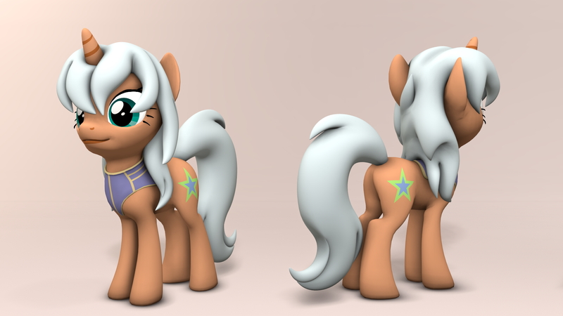 Size: 1920x1080 | Tagged: safe, artist:whiteskypony, derpibooru import, oc, oc:erwiene, pony, unicorn, 3d, female, mare, solo