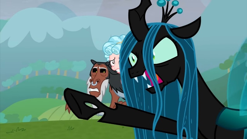 Size: 1280x720 | Tagged: angry, cozy glow, defeated, denial, derpibooru import, fool, frown, half defeated, hatred, lord tirek, loser, queen chrysalis, safe, satisfying frown, scared, screencap, secretly scared, the ending of the end, villainous breakdown