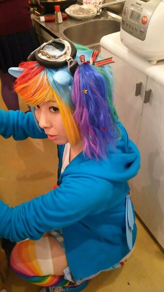 Size: 576x1024 | Tagged: artist:bunnyoxo, clothes, converse, cosplay, costume, derpibooru import, human, irl, irl human, photo, rainbow dash, safe, shoes, solo