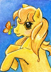 Size: 1453x2069 | Tagged: artist:rayechu, butterscotch (g1), derpibooru import, g1, safe, traditional art