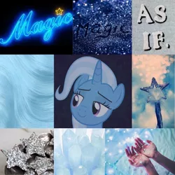 Size: 640x640 | Tagged: source needed, useless source url, safe, derpibooru import, edit, edited screencap, screencap, trixie, pony, unicorn, collage, female, mare, moodboard