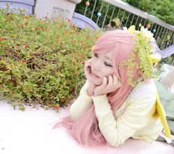 Size: 867x767 | Tagged: artist:rai_ra, clothes, cosplay, costume, derpibooru import, fluttershy, human, irl, irl human, japanese, photo, pony ears, safe, wings