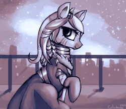 Size: 2304x2000 | Tagged: artist:colochenni, city, clothes, derpibooru import, drawthread, dress, safe, sky, stars, zebra, zecora