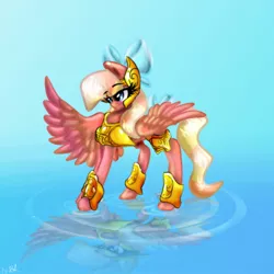 Size: 1024x1024 | Tagged: safe, artist:kiwwsplash, derpibooru import, oc, unofficial characters only, pegasus, pony, armor, one wing out, pegasus oc, solo, wings