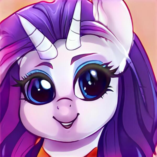 Size: 1024x1024 | Tagged: safe, artist:thisponydoesnotexist, derpibooru import, machine learning generated, oc, bicorn, pony, bust, horn, image, jpeg, multiple horns, neural network, not rarity, portrait, solo