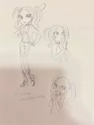 Size: 1536x2048 | Tagged: safe, artist:tsuyu_nyanko, derpibooru import, equestria girls, crossover, harley quinn, japanese, pencil drawing, traditional art