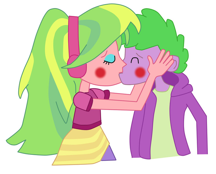 Size: 2017x1626 | Tagged: safe, derpibooru import, lemon zest, spike, human, equestria girls, blushing, human spike, humanized, kissing, remake, shadowbolts, shipping, spike gets all the equestria girls, spikezest