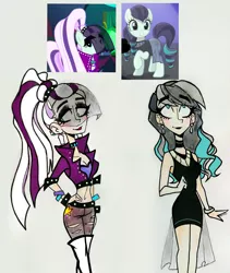 Size: 1747x2073 | Tagged: artist:citi, belly button, coloratura, countess coloratura, derpibooru import, human, humanized, midriff, rara, safe, scene interpretation, screencap, screencap reference, the mane attraction