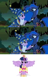 Size: 1000x1597 | Tagged: safe, derpibooru import, princess luna, twilight sparkle, twilight sparkle (alicorn), alicorn, pony, friendship is witchcraft, female, hilarious in hindsight, lunar slander, mare