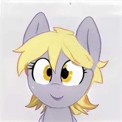 Size: 1024x1024 | Tagged: safe, artist:thisponydoesnotexist, derpibooru import, machine learning generated, oc, unofficial characters only, earth pony, pony, artificial intelligence, cute, female, image, jpeg, mare, neural network, not derpy, open mouth, simple background, solo, white background