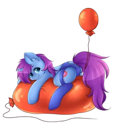 Size: 2500x2700 | Tagged: suggestive, artist:sakuro24, derpibooru import, oc, oc:mobian, unofficial characters only, pony, unicorn, balloon, balloon sitting, clothes, commission, cute, femboy, garter belt, lingerie, male, simple background, solo, solo male, stallion, string, transparent background, ych result