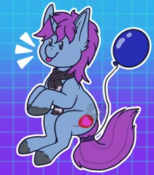 Size: 682x775 | Tagged: safe, artist:sursiq, deleted from derpibooru, derpibooru import, oc, oc:mobian, unofficial characters only, pony, unicorn, :p, balloon, chibi, clothes, commission, cute, ear fluff, male, scarf, solo, stallion, tongue out, unshorn fetlocks, watermark, white outline, ych result