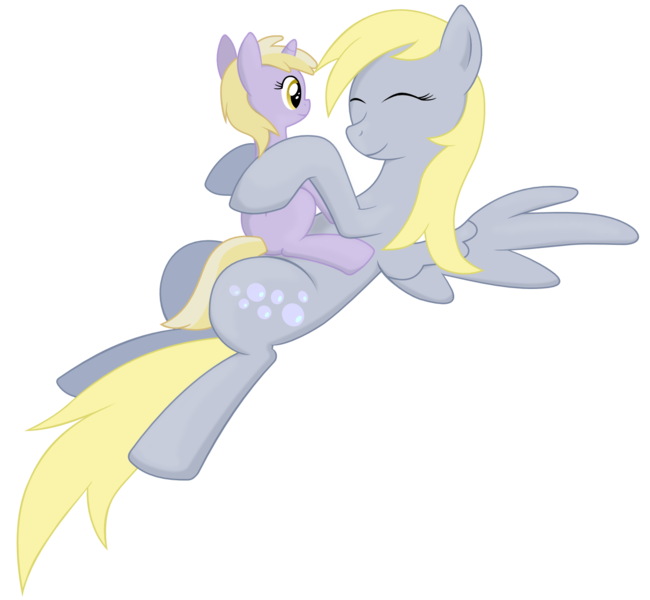 Size: 1444x1333 | Tagged: safe, artist:isegrim87, derpibooru import, derpy hooves, dinky hooves, pegasus, pony, equestria's best mother, female, mare