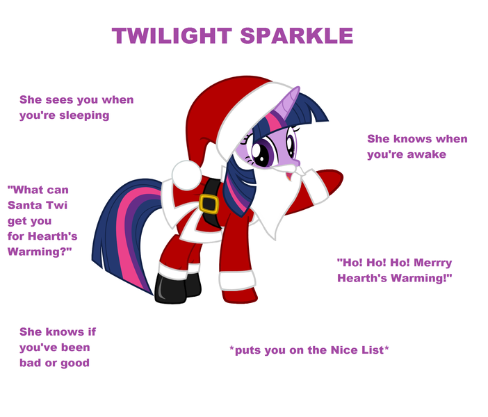 Size: 2144x1832 | Tagged: artist needed, safe, derpibooru import, edit, twilight sparkle, pony, unicorn, belt, boots, christmas, clothes, costume, fake beard, female, gloves, hat, holiday, ideal gf, looking at you, mare, meme, raised hoof, santa beard, santa claus, santa costume, santa hat, shoes, simple background, solo, text, transparent background