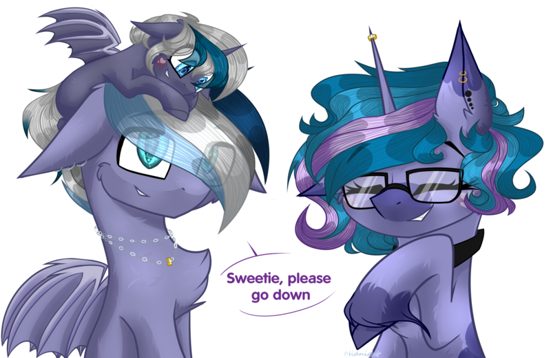 Size: 2466x1605 | Tagged: safe, artist:midnightmusic, derpibooru import, oc, oc:elizabat stormfeather, oc:feather frame, oc:night storm (ice1517), unofficial characters only, alicorn, bat pony, bat pony alicorn, pony, unicorn, alicorn oc, bat pony oc, bat wings, blank flank, blushing, chest fluff, choker, commission, cute, ear fluff, ear piercing, earring, eyes closed, family, father and child, father and daughter, female, filly, glasses, grin, horn, horn ring, jewelry, laughing, male, mare, markings, mother and child, mother and daughter, multicolored hair, necklace, oc x oc, piercing, raised hoof, ring, shipping, simple background, smiling, stallion, straight, transparent background, unshorn fetlocks, wedding ring, wings, ych result, younger