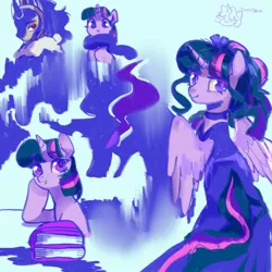 Size: 1024x1024 | Tagged: safe, artist:tingsan, derpibooru import, king sombra, twilight sparkle, twilight sparkle (alicorn), alicorn, unicorn, alternate hairstyle, book, clothes, crown, dress, female, h, jewelry, male, regalia, shipping, sketch, sketch dump, smiling, sombra eyes, spread wings, straight, twibra, wings