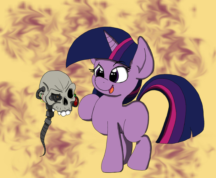 Size: 1361x1119 | Tagged: artist:wazzart, blank flank, crossover, derpibooru import, safe, servo skull, twilight sparkle, warhammer 40k, warhammer (game), zot