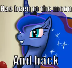 Size: 500x474 | Tagged: [10] guy, artist:verypen, caption, derpibooru import, drugs, high, image macro, meme, princess luna, safe, solo, text