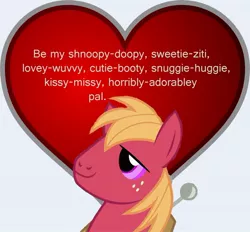 Size: 600x557 | Tagged: safe, derpibooru import, big macintosh, earth pony, pony, heart, holiday, lasty's hearts, love poisoned, male, simple, stallion, term of endearment, valentine, valentine's day