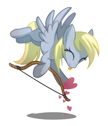 Size: 1593x1865 | Tagged: safe, artist:wicklesmack, derpibooru import, derpy hooves, pegasus, pony, bow (weapon), cupid, female, mare, weapon
