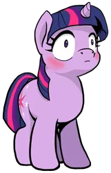 Size: 800x1240 | Tagged: adorkable, artist:muffinshire, blushing, comic:twilight's first day, cute, derpibooru import, dork, female, filly, muffinshire is trying to murder us, safe, shocked, shrunken pupils, simple background, solo, transparent, transparent background, twilight sparkle, what just happened, wide eyes