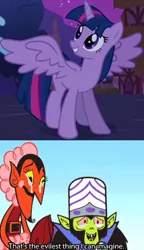 Size: 390x677 | Tagged: safe, derpibooru import, twilight sparkle, twilight sparkle (alicorn), alicorn, pony, magical mystery cure, alicorn drama, drama, female, mare, the powerpuff girls