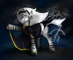 Size: 467x387 | Tagged: safe, artist:possumsketches, derpibooru import, ponified, pony, zebra, marvel, ororo monroe, species swap, storm (marvel comics), x-men, zebrafied