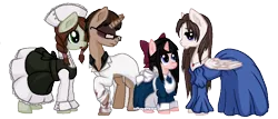 Size: 970x416 | Tagged: safe, artist:littlelace, derpibooru import, ponified, pony, alfred drevis, aya drevis, aya's mom, mad father, maria, rpg maker horror