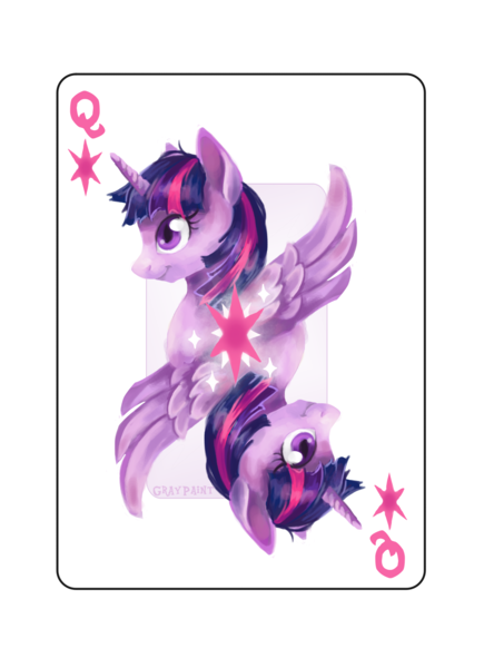 Size: 1587x2146 | Tagged: safe, artist:graypaint, derpibooru import, twilight sparkle, twilight sparkle (alicorn), alicorn, pony, card, female, mare, solo