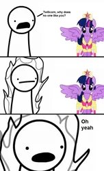 Size: 572x940 | Tagged: safe, derpibooru import, twilight sparkle, twilight sparkle (alicorn), alicorn, pony, magical mystery cure, alicorn drama, asdfmovie, comic, cry some more, drama, female, mare, marmite