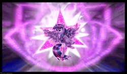 Size: 1414x818 | Tagged: safe, artist:lova-gardelius, derpibooru import, twilight sparkle, twilight sparkle (alicorn), alicorn, pony, female, magic, mare, solo