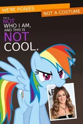 Size: 336x503 | Tagged: derpibooru import, poster, rainbow dash, safe, sarah jessica parker, we're a culture not a costume