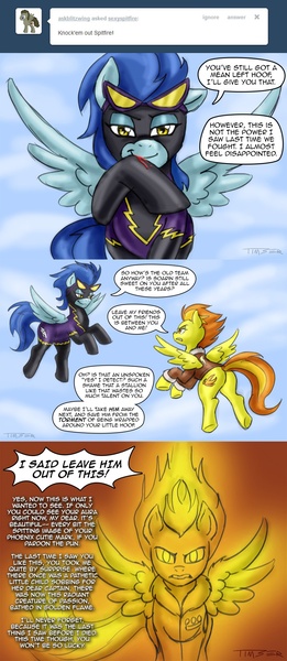 Size: 900x2071 | Tagged: artist:pluckyninja, blood, bomber jacket, butt, clothes, derpibooru import, jacket, nightshade, plot, safe, sexy, shadowbolts, spitfire, stupid sexy spitfire, tumblr, tumblr:sexy spitfire, wonderbolts