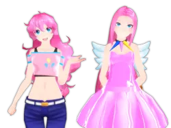 Size: 990x742 | Tagged: 3d, artist:snips800, belly button, derpibooru import, human, humanized, midriff, mmd, pinkamena diane pie, pinkie pie, safe