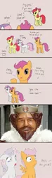 Size: 800x2700 | Tagged: apple bloom, artist:posexe, burger king, creepy mark, cutie mark crusaders, derpibooru import, safe, scootaloo, sweetie belle