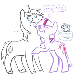 Size: 500x500 | Tagged: artist:mt, blushing, brother and sister, derpibooru import, female, floating head, francis sparkle, friendship is witchcraft, incest, infidelity, male, not creepy, not incest, safe, shining armor, shiningsparkle, shipping, siblings, straight, tulpa, twicest, twilight sparkle
