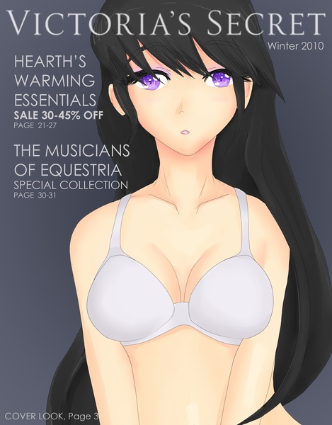 Size: 1000x1278 | Tagged: artist:jonfawkes, ask human octavia, bra, breasts, cleavage, clothes, cover, derpibooru import, female, human, humanized, looking at you, magazine, octavia melody, solo, solo female, suggestive, underwear, victoria's secret, white underwear