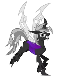 Size: 1920x2560 | Tagged: artist:auveiss, changeling, derpibooru import, double colored changeling, oc, safe, simple background, transparent background, unofficial characters only, vector, white changeling