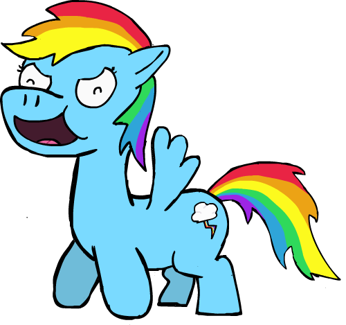 Size: 500x469 | Tagged: dead source, safe, artist:cyborgslime, derpibooru import, rainbow dash, pegasus, pony, female, mare, open mouth, simple background, smiling, solo, spread wings, transparent background, wings