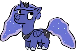 Size: 600x407 | Tagged: artist:cyborgslime, derpibooru import, princess luna, safe, simple background, solo