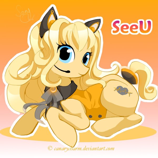 Size: 600x600 | Tagged: safe, artist:canarycharm, derpibooru import, ponified, pony, seeu, solo, vocaloid