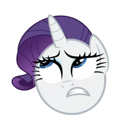 Size: 534x544 | Tagged: artist:relaxingonthemoon, derpibooru import, head, rarity, reaction image, safe, simple background, solo, svg, .svg available, transparent background, vector