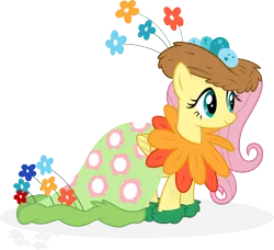 Size: 2000x1820 | Tagged: artist:relaxingonthemoon, clothes, derpibooru import, dress, fluttershy, safe, simple background, solo, transparent background, vector