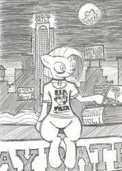 Size: 880x1228 | Tagged: artist:wootmaster, /b/, clothes, /co/, derpibooru import, exploitable meme, fallout equestria, felix jensen, grayscale, iwtcird, meme, /mlp/, monochrome, moon, oc, oc:tracy cage, reference, renne quest, suggestive, unofficial characters only, vulgar