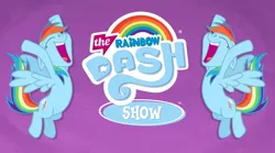 Size: 1276x712 | Tagged: derpibooru import, double rainbow, duality, edit, happy, logo, logo edit, logo parody, my little pony logo, narcissism, rainbow dash, safe, show, the rainbow dash show, tv show