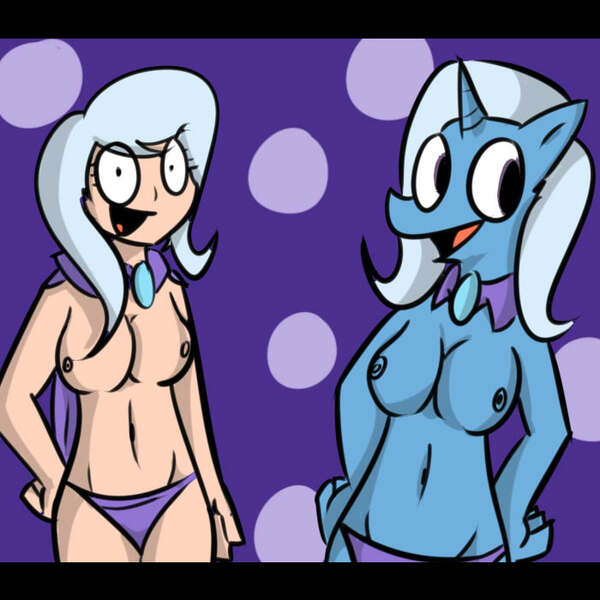 Size: 700x700 | Tagged: anthro, artist:lazycrazyluis, breasts, derpibooru import, female, human, human anthrodox, humanized, nipples, nudity, questionable, self ponidox, trixie