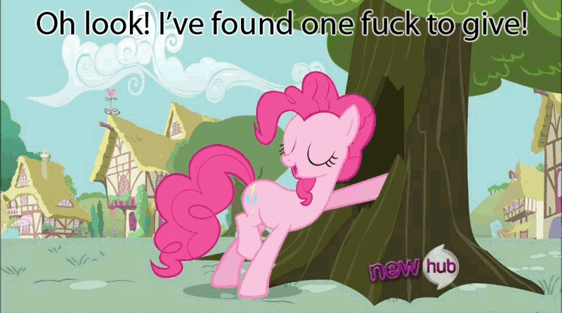 Size: 900x501 | Tagged: safe, derpibooru import, pinkie pie, actually giving a fuck, animated, fucks, fucks given, gif, hub logo, image, spider-man, tree